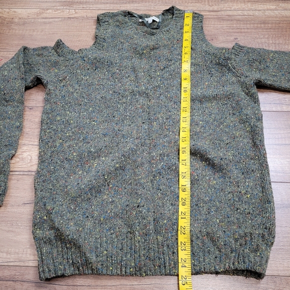 REBECCA MINKOFF Cold Shoulder sweater wool & alpaca crewneck women's S in green - Picture 10 of 12